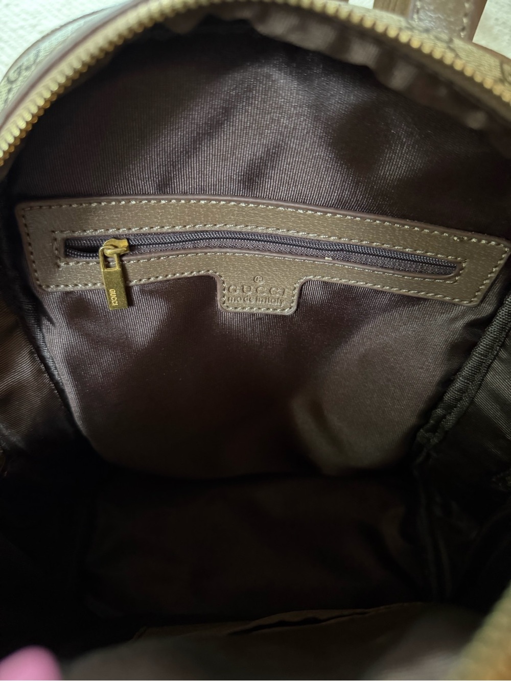 Gucci Beige GG Canvas Backpack with Green and Red Web Stripe - Picture 5 of 5